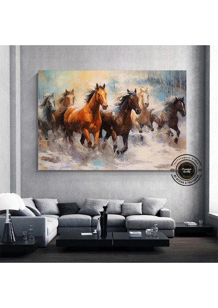 Soyut At Tablosu Kanvas – Yatak Üstü Dekoru, Hayvansever Hediyesi