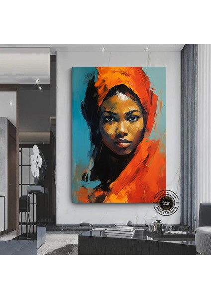 Afrikalı Kadın Kanvas; Etnik Dekor