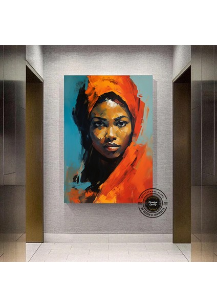 Afrikalı Kadın Kanvas; Etnik Dekor modelleri