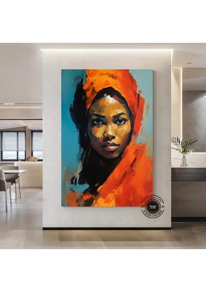 Afrikalı Kadın Kanvas; Etnik Dekor
