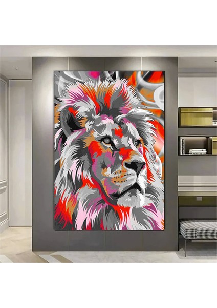 Renkli Aslan Tablosu; Aslan Portresi; Aslan Duvar Sanatı; Aslan Posteri indirimleri