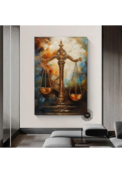 Adalet Terazileri Kanvas Sanatı; Avukat Ofis Dekoru; Hediye