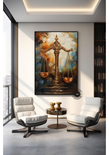 Adalet Terazileri Kanvas Sanatı; Avukat Ofis Dekoru; Hediye modelleri
