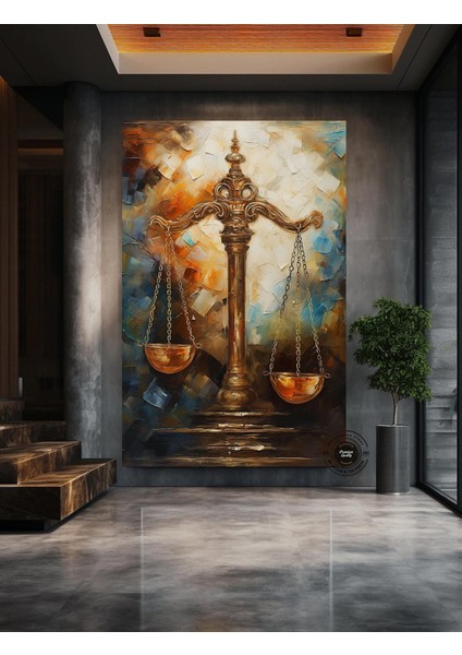 Adalet Terazileri Kanvas Sanatı; Avukat Ofis Dekoru; Hediye indirimleri