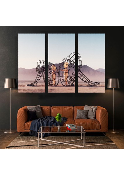 Sırt Sıra Çeviren Iki Kişi Kanvas; Iç Çocuk Temalı Duvar Sanatı; Asmaya Hazır fırsatları