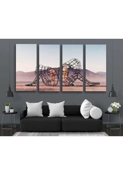 Sırt Sıra Çeviren Iki Kişi Kanvas; Iç Çocuk Temalı Duvar Sanatı; Asmaya Hazır