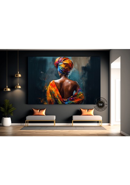 Renkli Afrikalı Kadın Kanvas Sanatı; Afrikalı Amerikalı Sanatı; Modern Sanat Baskısı; Moda Dekor; Af fiyatları