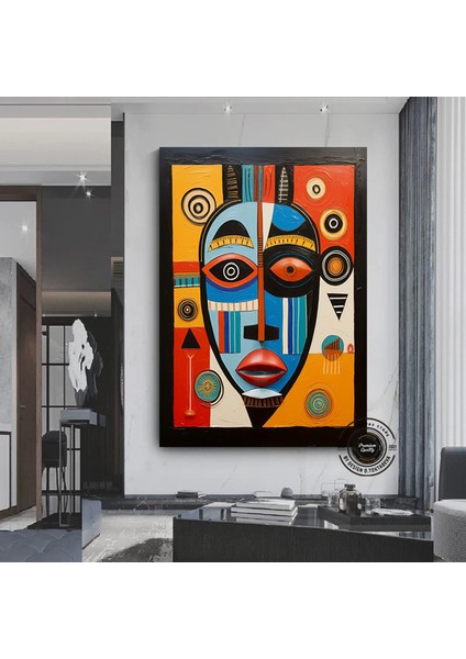 Kabile Maskesi Afrika Sanatı Çerçeveli Poster; Afrika Maskesi; Afrika Duvar Sanatı; Afrikalı Amerika