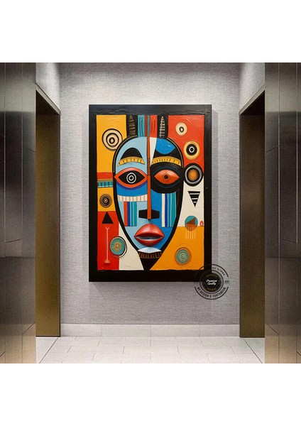 Kabile Maskesi Afrika Sanatı Çerçeveli Poster; Afrika Maskesi; Afrika Duvar Sanatı; Afrikalı Amerika modelleri