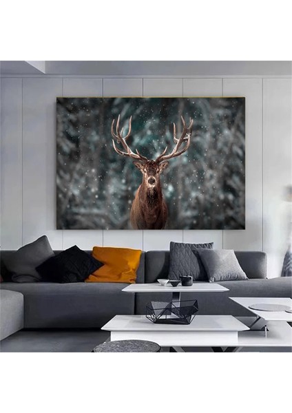 Vahşi Geyik Kanvas Duvar Sanatı; Orman Geyik Fotoğrafı; Doğa Manzarası; Ev Dekoru