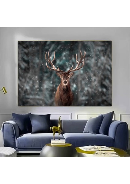 Vahşi Geyik Kanvas Duvar Sanatı; Orman Geyik Fotoğrafı; Doğa Manzarası; Ev Dekoru fiyatları