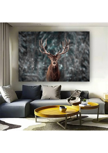 Vahşi Geyik Kanvas Duvar Sanatı; Orman Geyik Fotoğrafı; Doğa Manzarası; Ev Dekoru