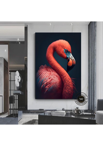 Flamingo Duvar Sanatı; Kanvas Baskı; Pembe Flamingo; Tropikal Dekor; Egzotik Kuş; Pembe Flamingo San
