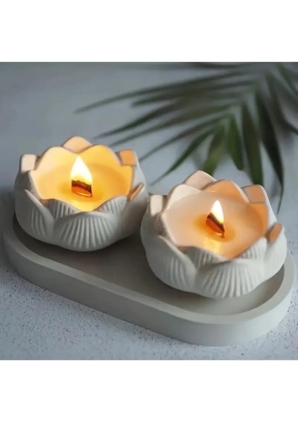 2'li Lotus Mumluk & Dekoratif Tabak