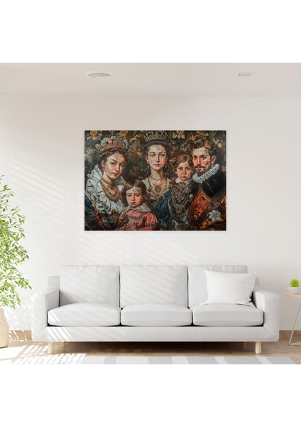 Kraliyet Ailesi Portre Duvar Sanatı - Barok Kraliyet Ailesi Portresi Zengin Renkler Barok Tarzı Tablo fiyatları