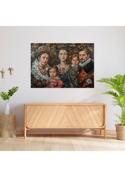 Kraliyet Ailesi Portre Duvar Sanatı - Barok Kraliyet Ailesi Portresi Zengin Renkler Barok Tarzı Tablo modelleri