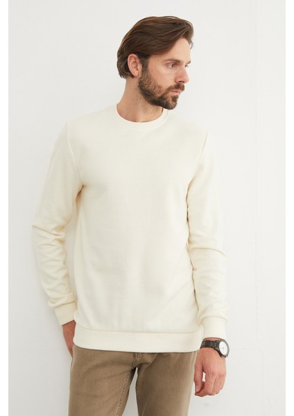 M Harf Nakışlı Fitilli Bisiklet Yaka Sweatshirt fiyatları