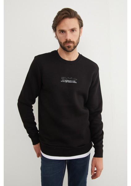 3 Iplik Art Collective Kabartma Baskılı Sweatshirt fırsatları