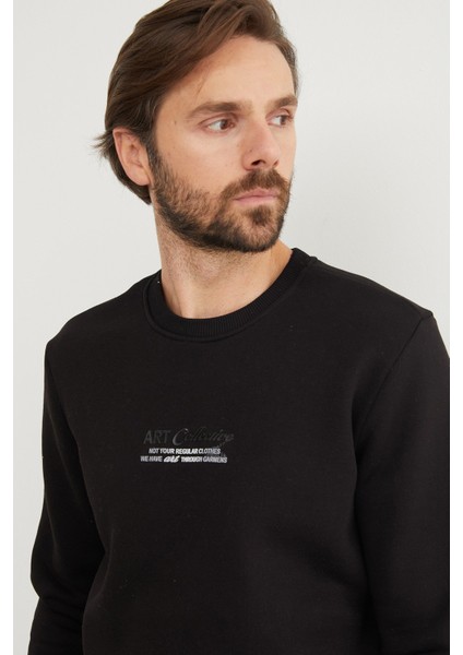 3 Iplik Art Collective Kabartma Baskılı Sweatshirt indirimleri