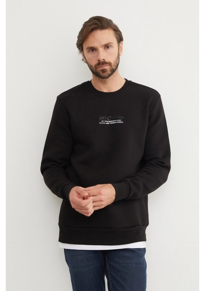 3 Iplik Art Collective Kabartma Baskılı Sweatshirt