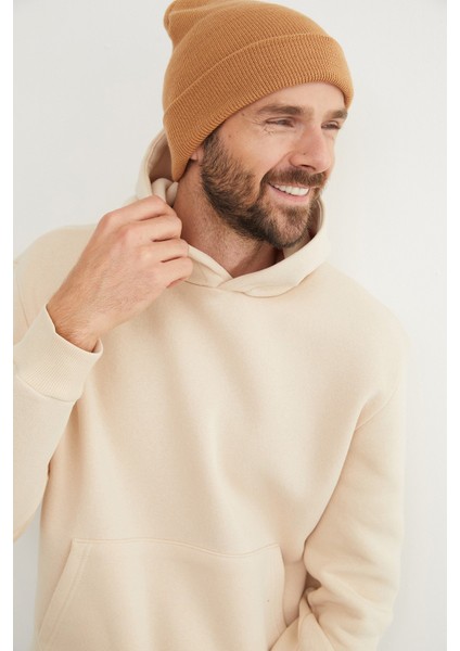 3 Iplik Basic Kanguru Cepli Slim Fit Kapüşonlu Sweatshirt