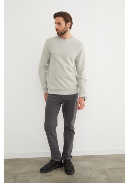 M Harf Nakışlı Fitilli Bisiklet Yaka Sweatshirt indirimleri