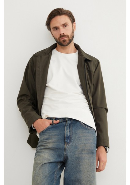 Fermuarlı Polo Yaka Scuba Kumaş Yağmurluk fırsatları