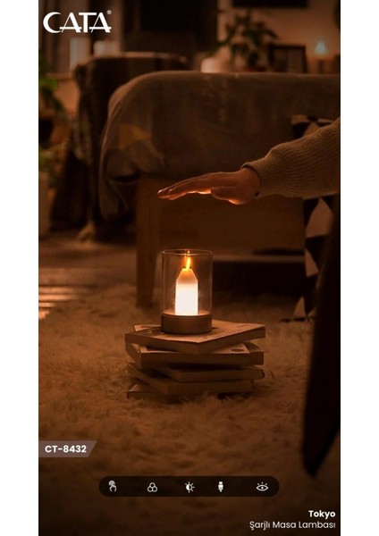 -CT-8432-TOKYO Şarjli-Dimli 3 Işik Renkli Masa Lambasi Lzwdr fırsatları