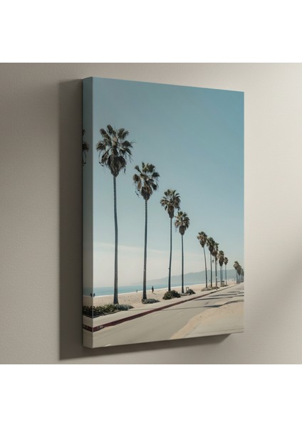 Plaj Manzaralı Palmiye Ağaçları Tablosu