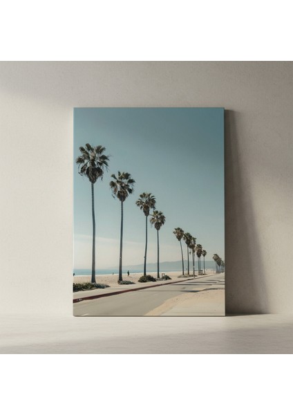 Plaj Manzaralı Palmiye Ağaçları Tablosu fiyatları