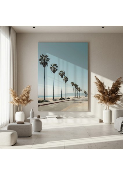 Plaj Manzaralı Palmiye Ağaçları Tablosu fırsatları