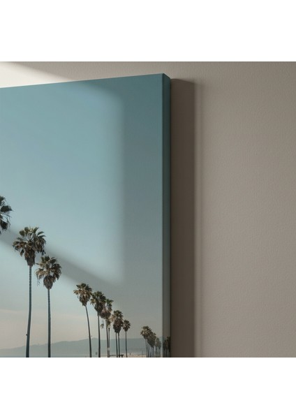 Plaj Manzaralı Palmiye Ağaçları Tablosu indirimleri