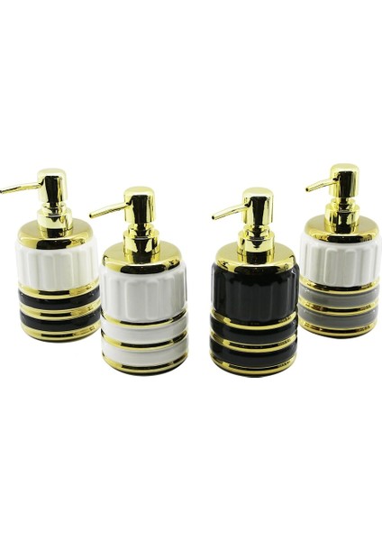 Şişe Gold Kapak - Boğum Seramik Sıvı Sabunluk 7.5X10.5CM (5047)