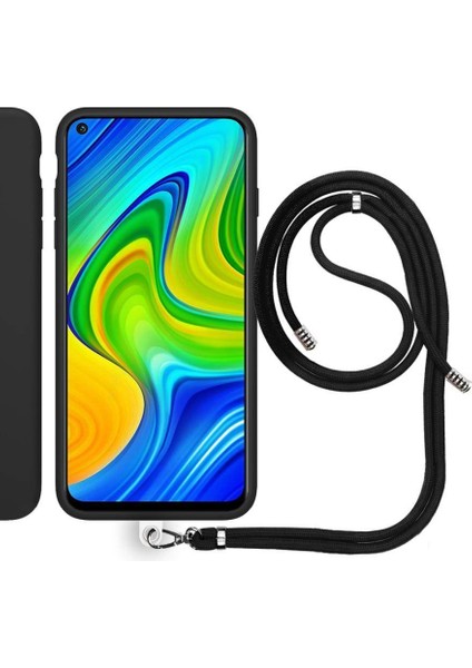 Xiaomi Redmi Note 10 Pro Max İp Askılı Silikon Kılıf Siyah
