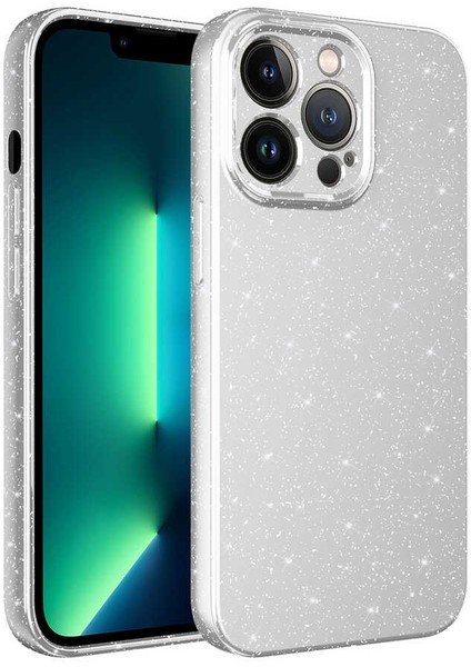 Apple iPhone 12 Pro Kılıf Kamera Korumalı Simli Lüks Esnek Slikon Kotno Kapak