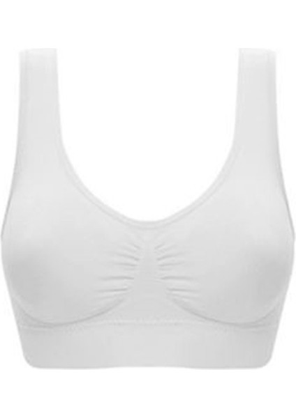 Beyaz Dikişsiz Kadın Pedli Sütyen Korse - 704 - Beden M Lzwdr