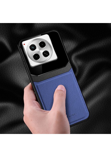 Tecno Camon 30 Pro Uyumlu Kılıf Zebana Lens Deri Kılıf Lacivert fiyatları