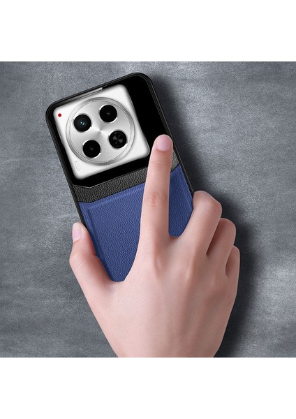 Tecno Camon 30 Pro Uyumlu Kılıf Zebana Lens Deri Kılıf Lacivert modelleri