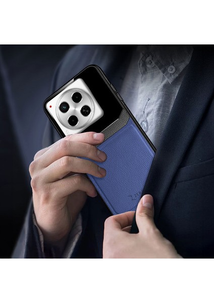 Tecno Camon 30 Pro Uyumlu Kılıf Zebana Lens Deri Kılıf Lacivert fırsatları