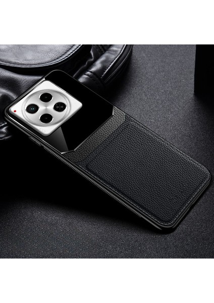 Tecno Camon 30 Pro Uyumlu Kılıf Zebana Lens Deri Kılıf Siyah