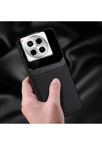 Tecno Camon 30 Pro Uyumlu Kılıf Zebana Lens Deri Kılıf Siyah fiyatları