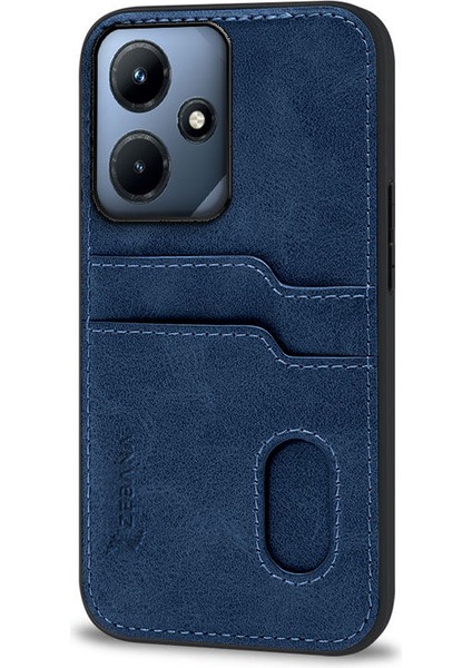 Infinix Hot 30I Uyumlu Kılıf Zebana Kartlıklı Lüx Deri Kılıf Lacivert fiyatları