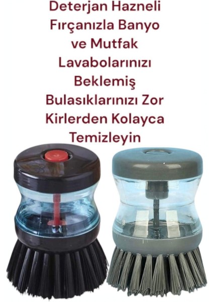 2'li Bulaşık Fırçası Deterjan Hazneli Fırça Pratik Çok Amaçlı Mutfak Banyo Lavabo Yıkama Fırçası Bulaşık modelleri