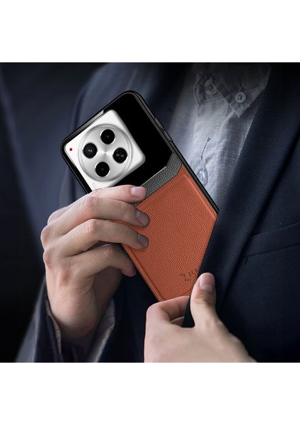 Tecno Camon 30 Pro Uyumlu Kılıf Zebana Lens Deri Kılıf Kahverengi fırsatları