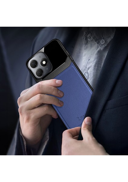Tecno Spark 20 Uyumlu Kılıf Zebana Lens Deri Kılıf Lacivert fırsatları