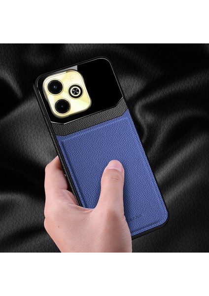Infinix Hot 40I Uyumlu Kılıf Zebana Lens Deri Kılıf Lacivert fiyatları
