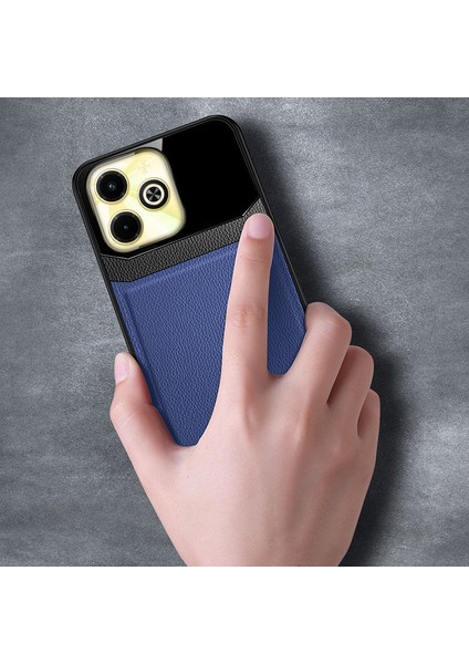 Infinix Hot 40I Uyumlu Kılıf Zebana Lens Deri Kılıf Lacivert modelleri
