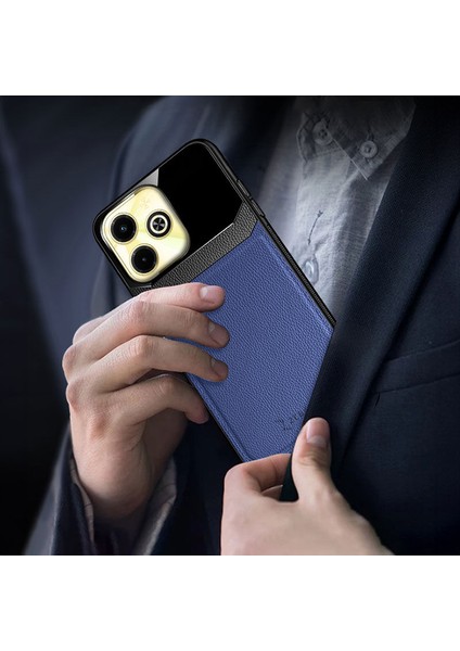 Infinix Hot 40I Uyumlu Kılıf Zebana Lens Deri Kılıf Lacivert fırsatları