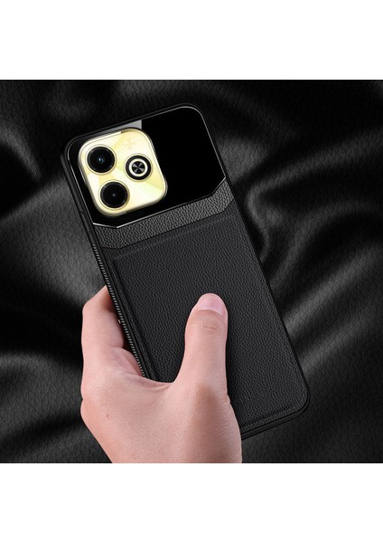 Infinix Hot 40I Uyumlu Kılıf Zebana Lens Deri Kılıf Siyah fiyatları