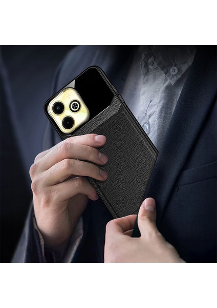 Infinix Hot 40I Uyumlu Kılıf Zebana Lens Deri Kılıf Siyah fırsatları